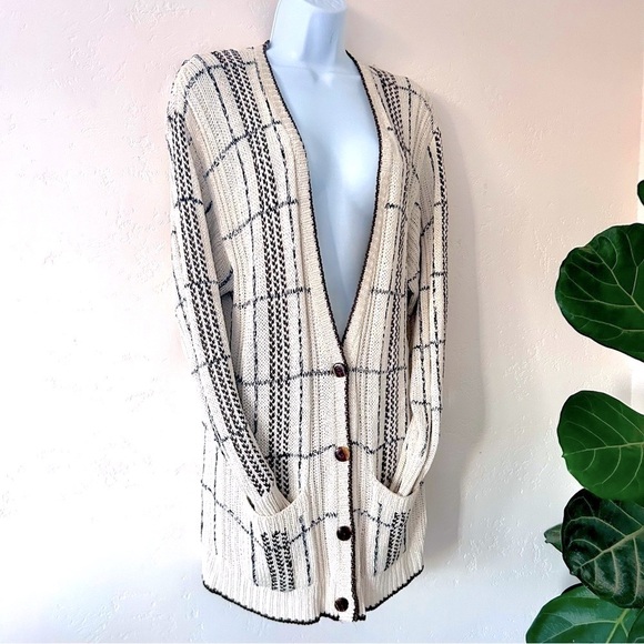 JH COLLECTIBLES VINTAGE Silk Blend Longline Grandpa Cardigan Tan Size M - Picture 1 of 11
